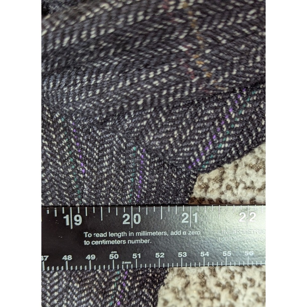 100 Percent Silk 2 Button Blazer Coat By Cellini Men's 40R Charcoal Windowpane - Picture 6 of 16